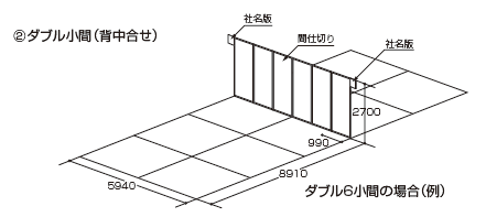 屋内小間　ダブル小間